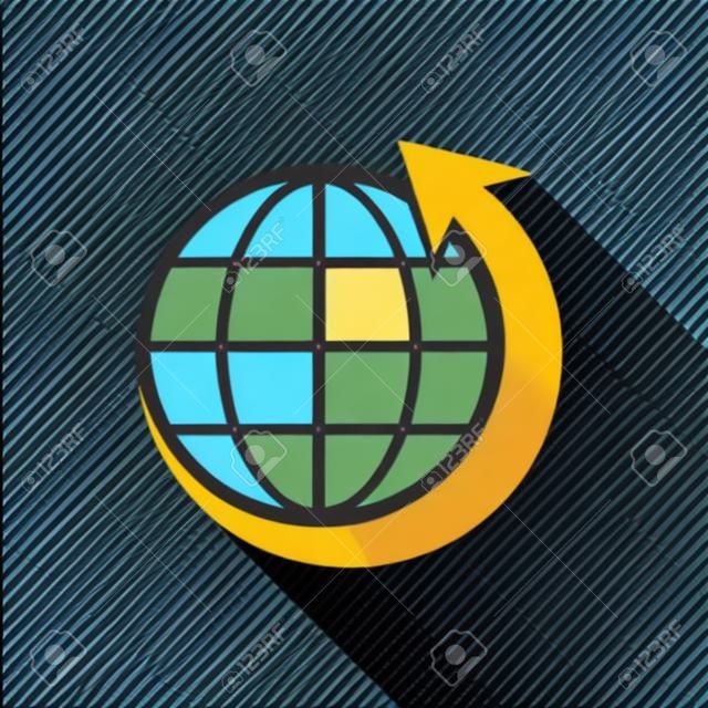 Ecology Flat Icon with shadow. Vector EPS 10.