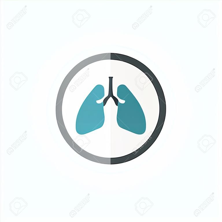 Lunge. Medical Wohnung Icon. Vektor-Piktogramm.