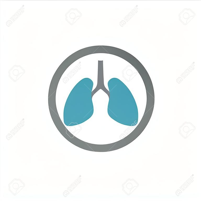Pulmones. Icono plana médica. Vector del pictograma.