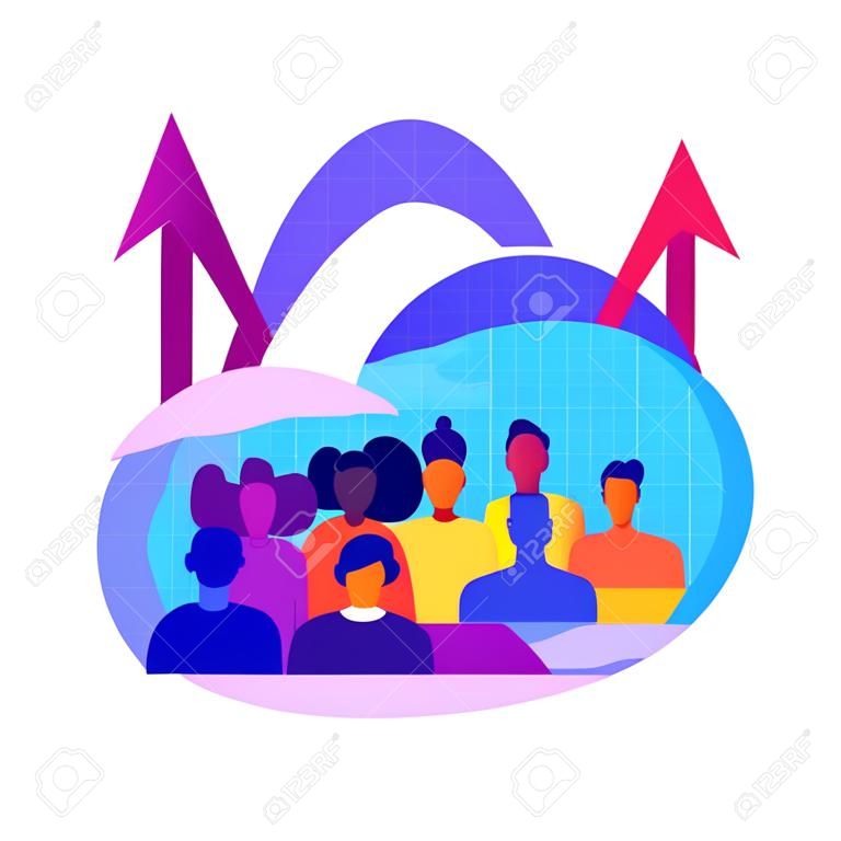 Population growth abstract concept vector illustration.
