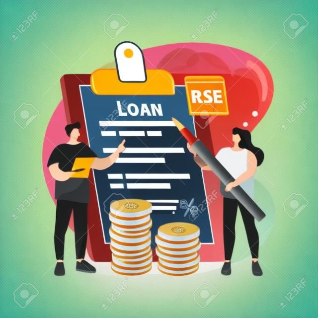 Loan disbursement abstract concept vector illustration.