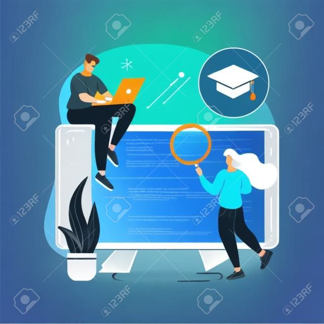 IT management courses abstract concept vector illustration.
