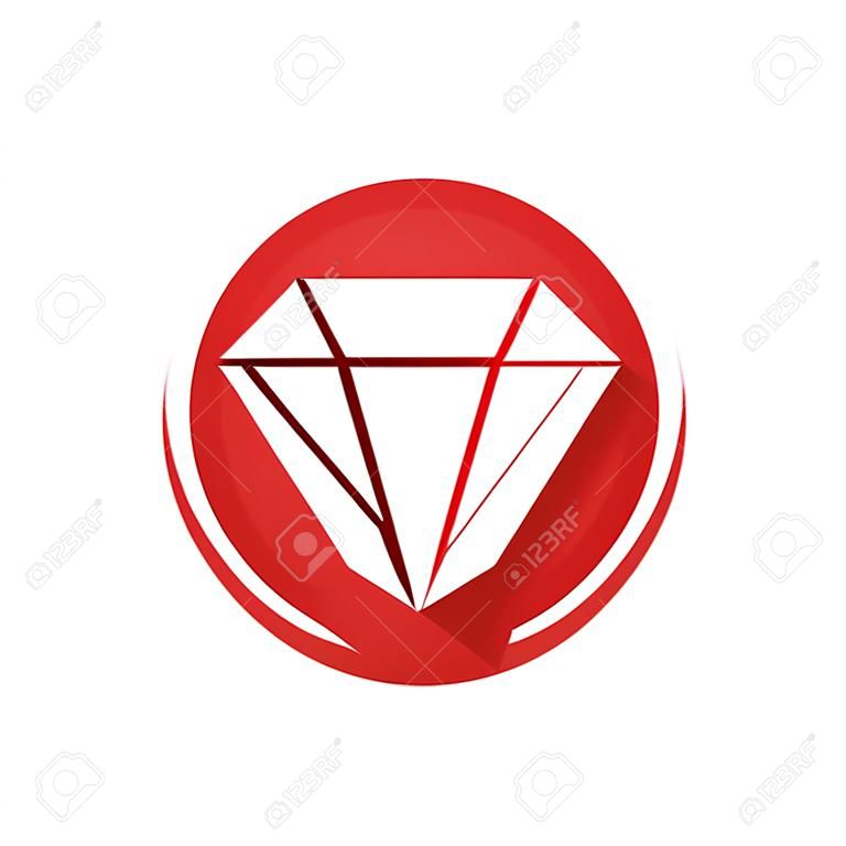 Diamond symbol in red circle
