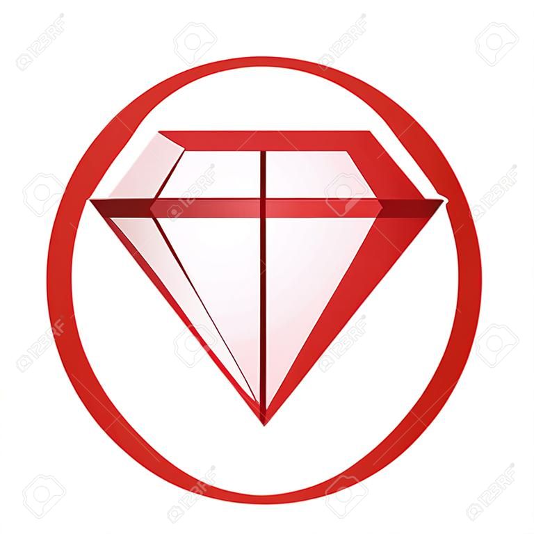Diamond symbol in red circle