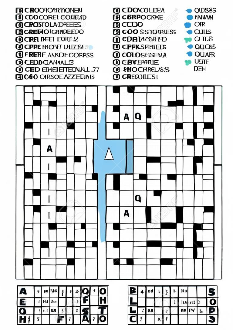 十字言葉のパズル - 提供される単語とクロスワード パズルのグリッドの空白を埋める。答えが含まれています。