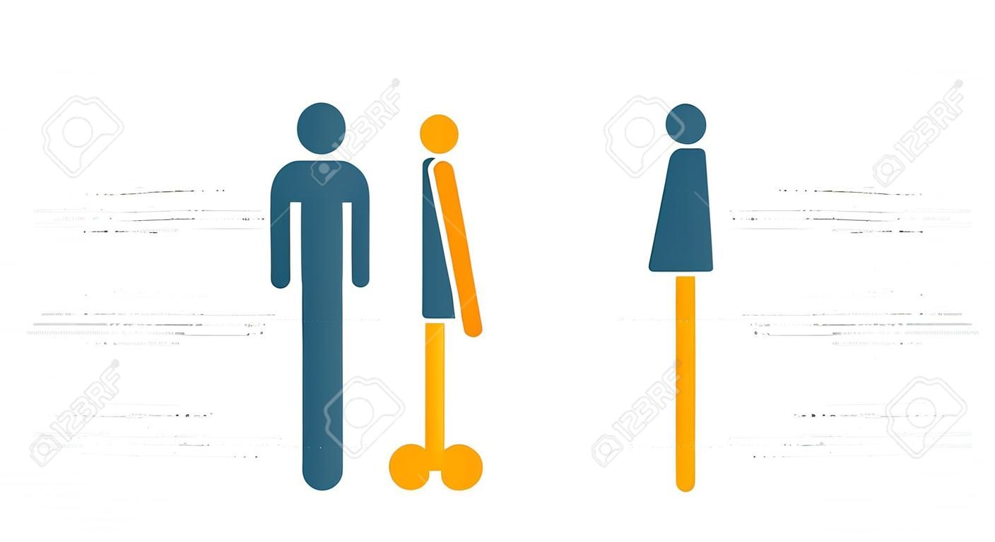 Man and woman infographic template with speech bubble, mail and pen icon