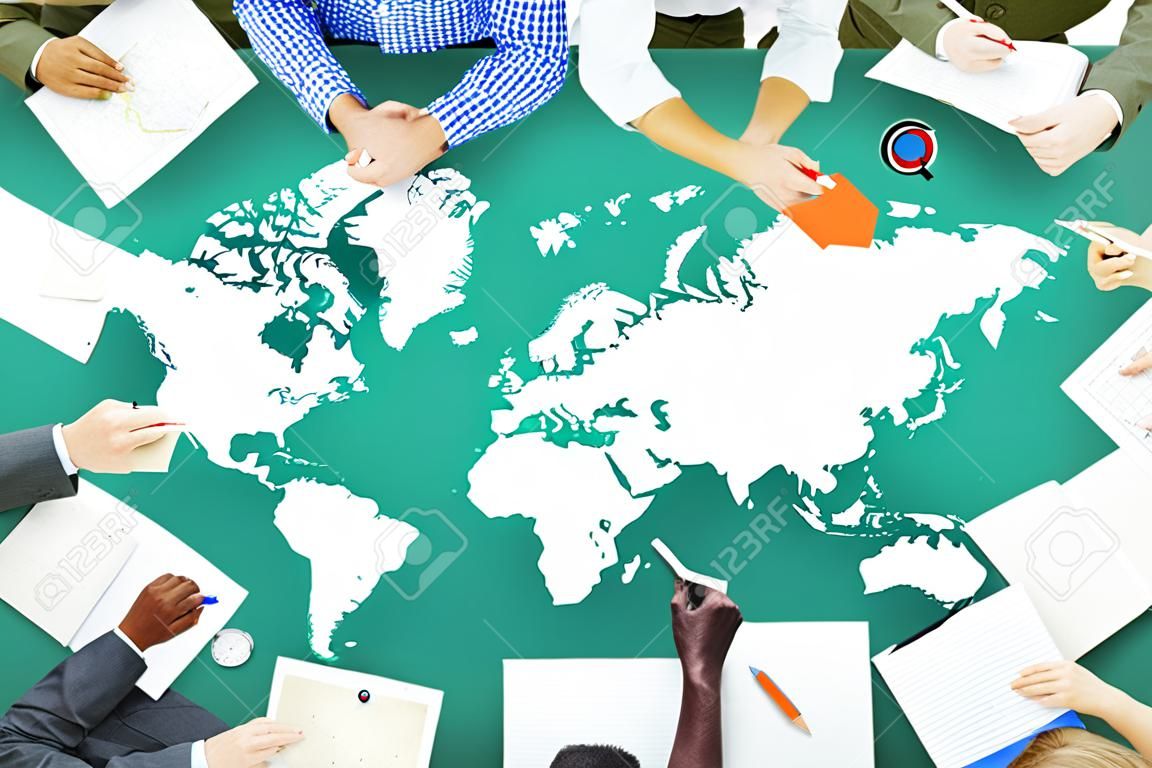 World Global Business Cartografie Globalisering International Concept