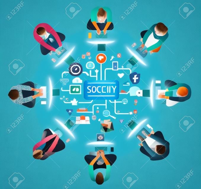 Société Social Media Concept de connexion de réseautage social