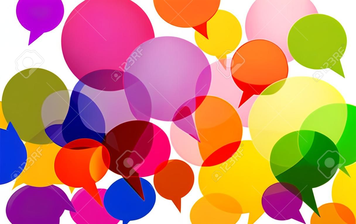 Discorso bolle colorate Pensieri di comunicazione Parlare Concetto