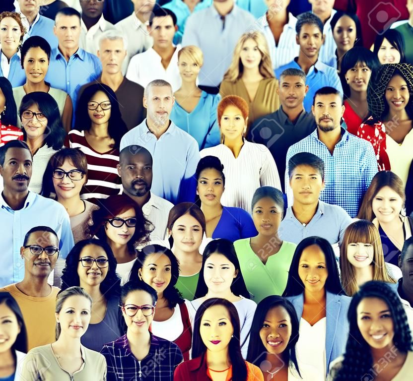 Multiethnic Variation Ethnicity Crowd People Concept
