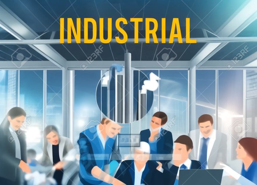 Industrial Area Factory Group Business Production Concept