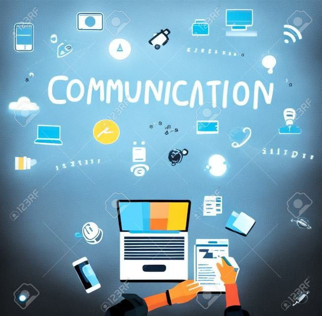 Kommunikation, Verbindung, Internet-Multimedia-Technologie-Konzept