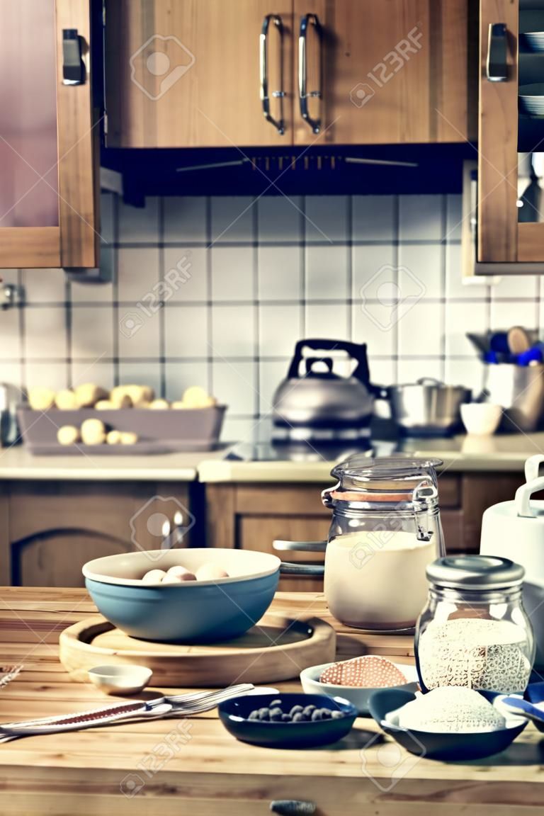 Concetto di cottura casalingo della preparazione della stanza della cucina