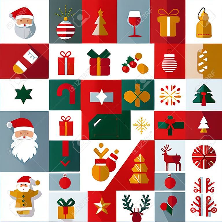 Christmas Vector Icon Set Collection Concept