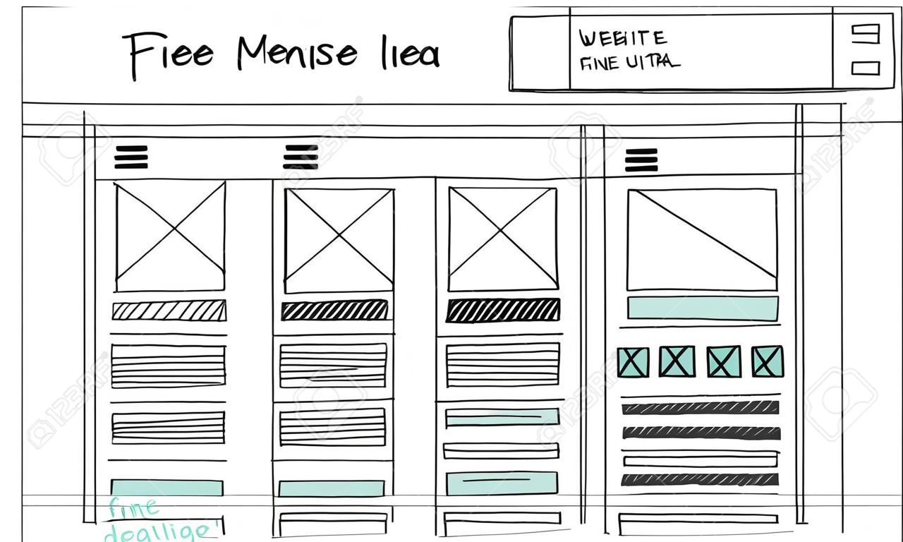 Website template sketch layout idea