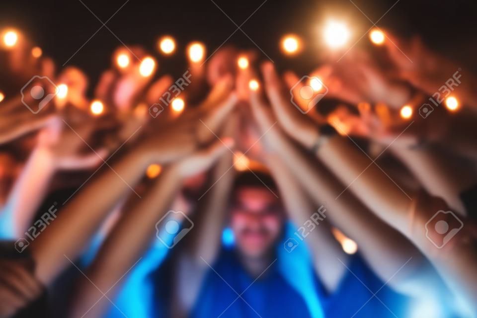 Group of friends party hands power unity