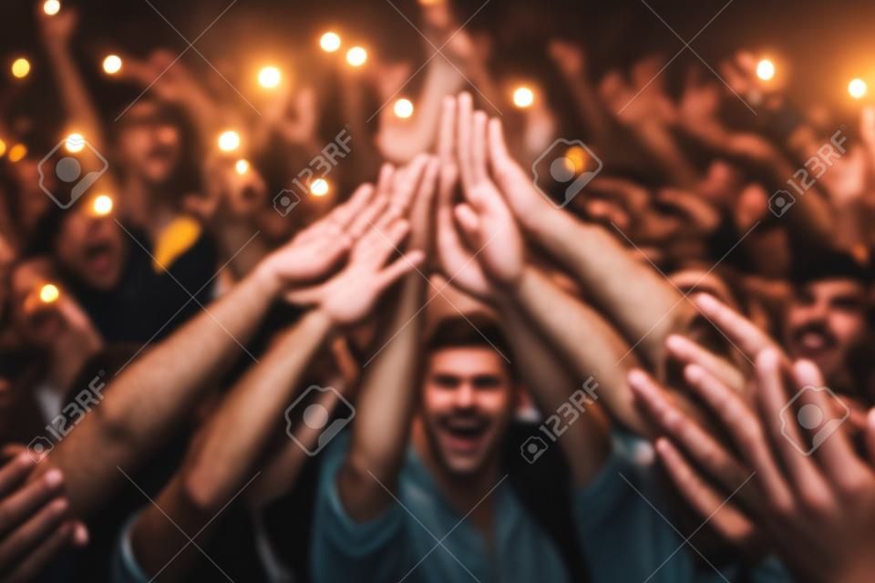 Group of friends party hands power unity