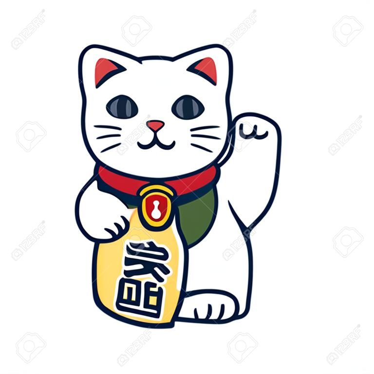 Maneki Neko glückliche Katzenillustration