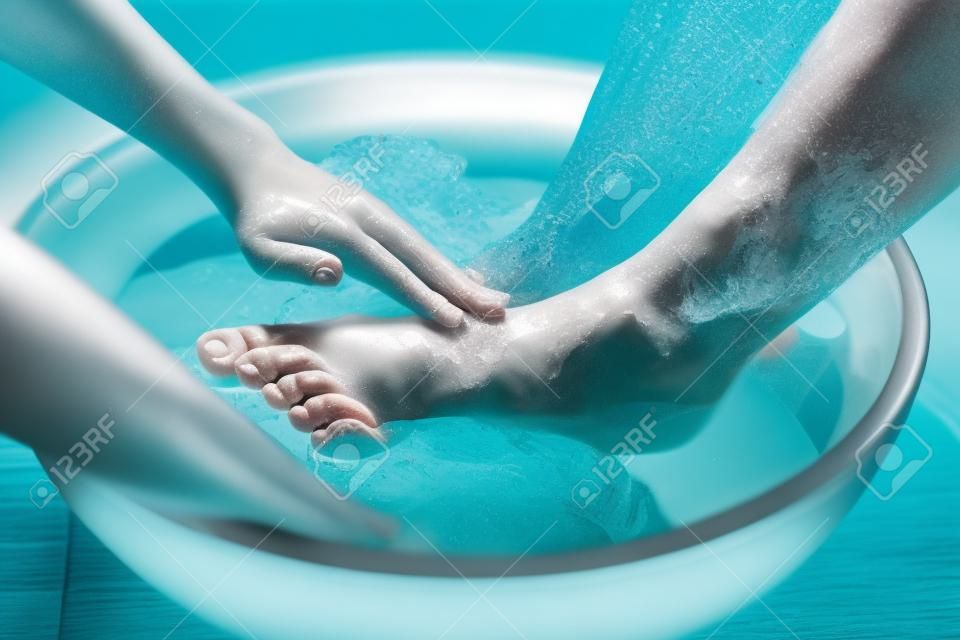 Closeup of a foot spa
