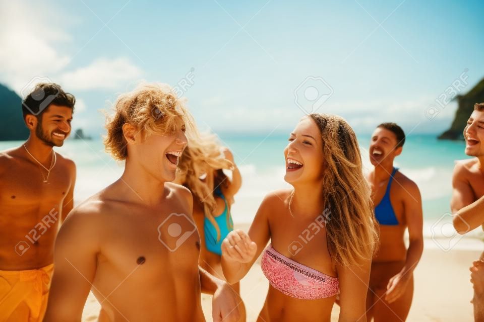 Friends enjoying a vacation at the beach