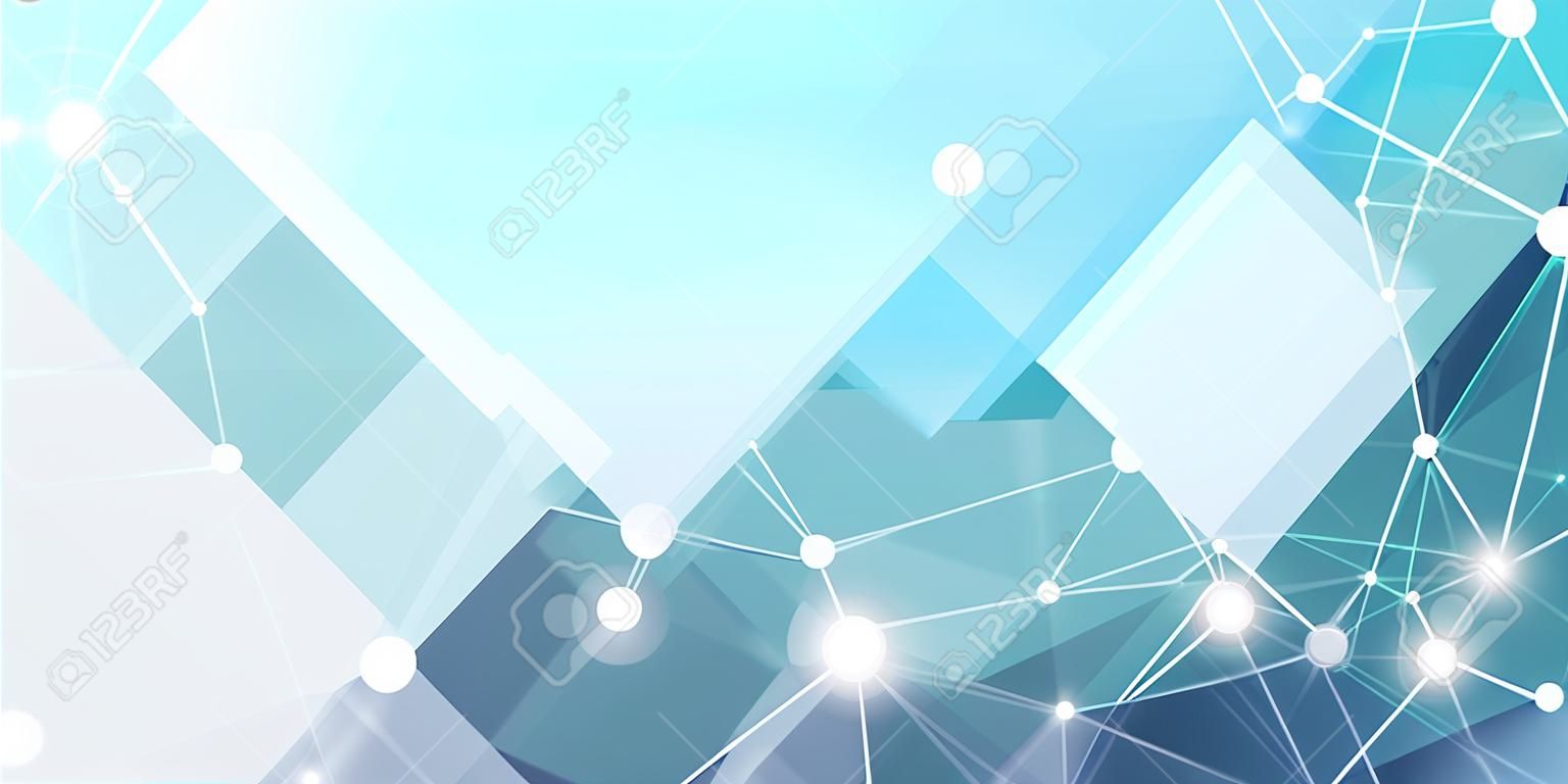 青と白の未来的な技術の背景ベクトル