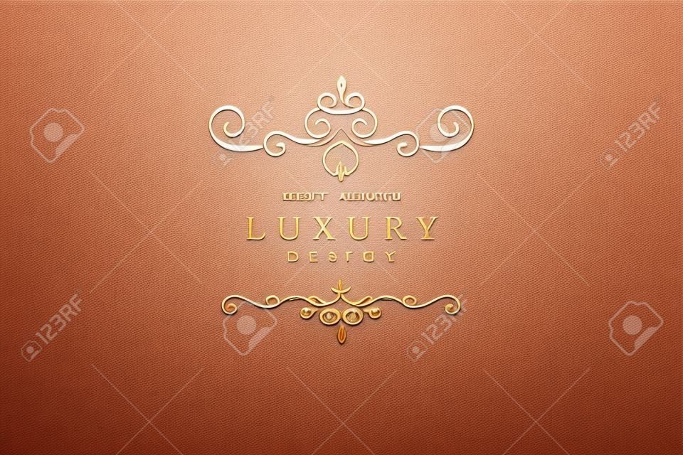 Rose gold luxury logo design vector