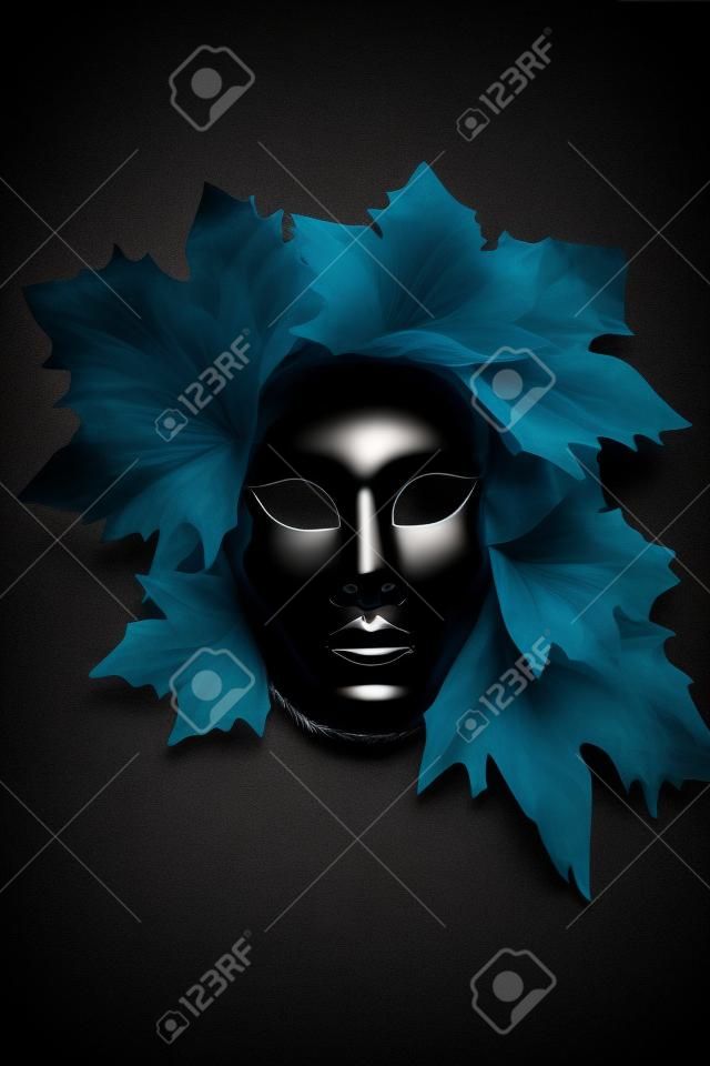 Máscara veneciana sobre fondo negro