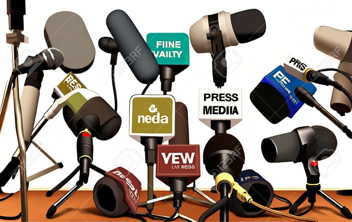 Presse Medienkonferenz Mikrofone
