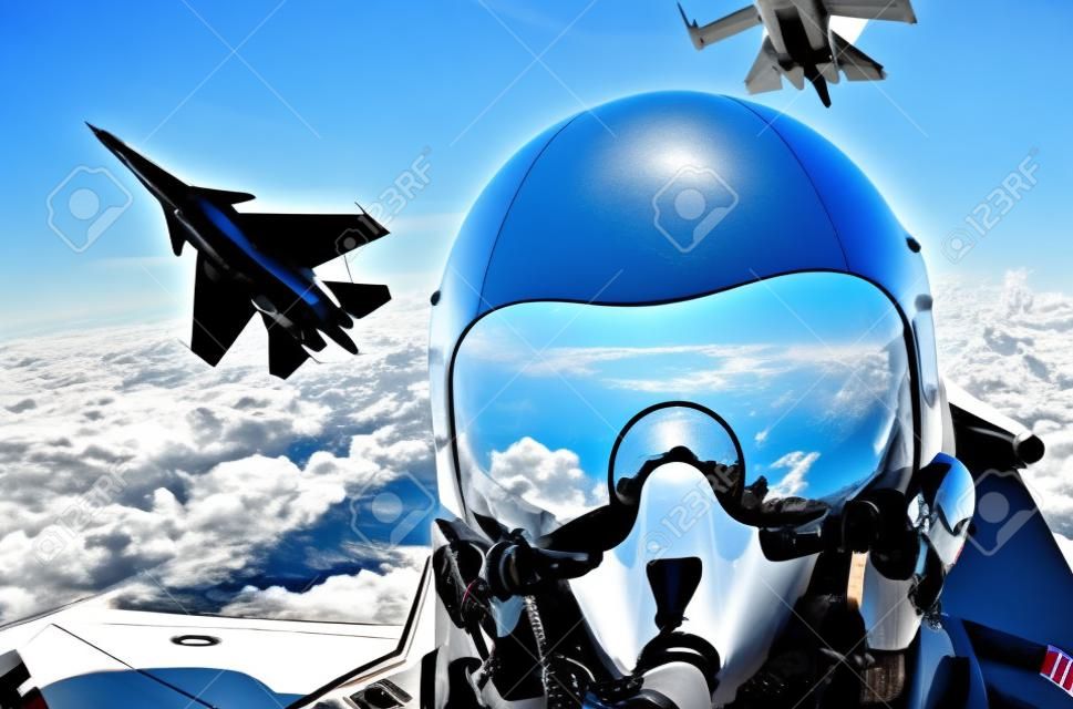 Jet fighter vue cockpit pilote