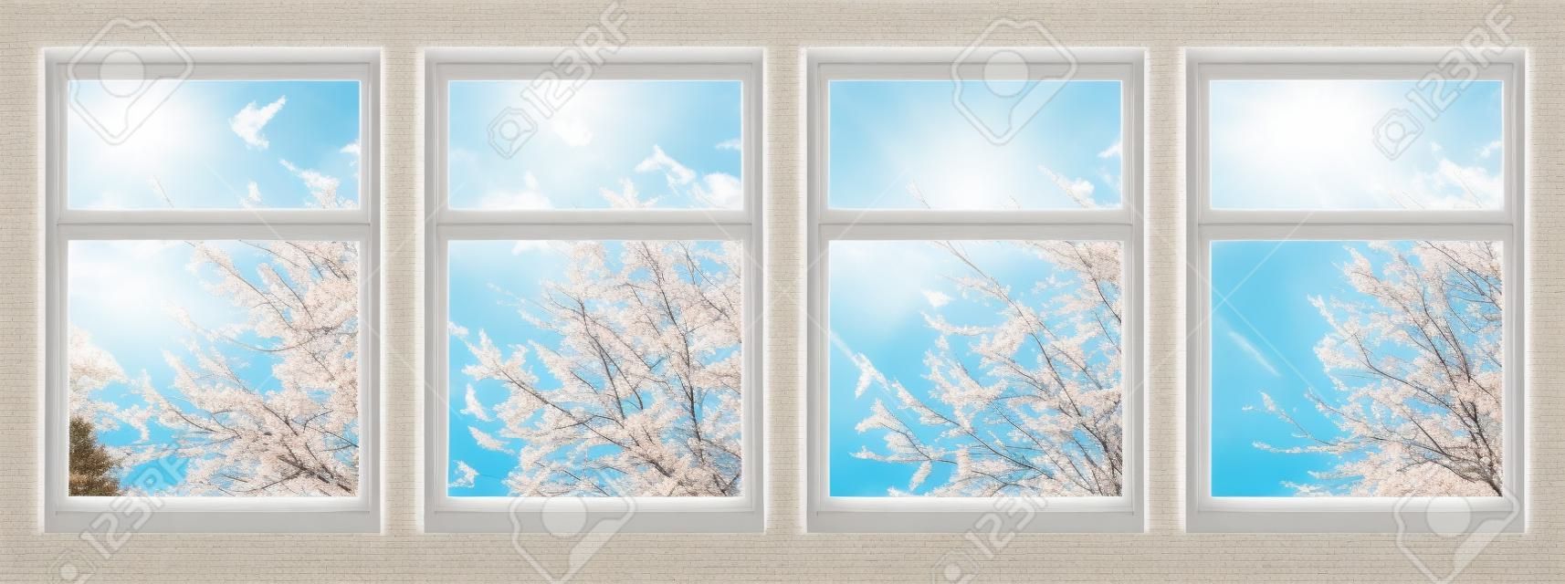 Four Season Windows: Spring, Summer, Autumn and Winter 