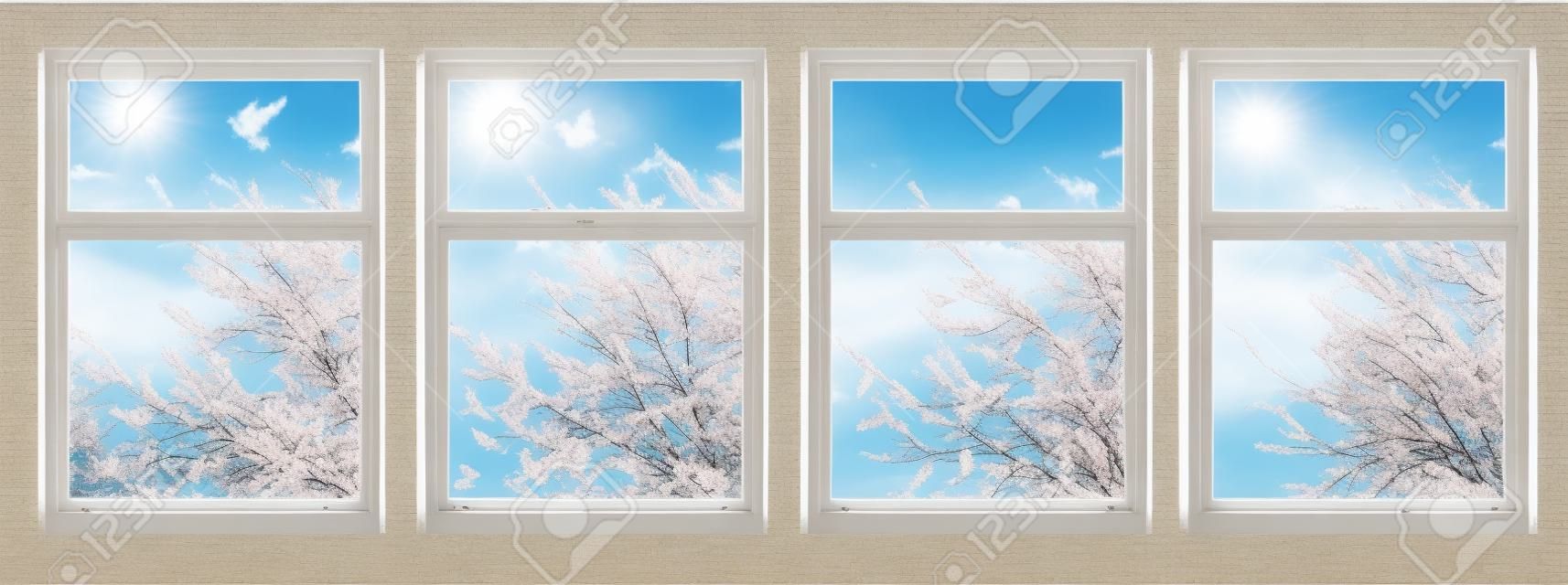 Four Season Windows: Spring, Summer, Autumn and Winter 