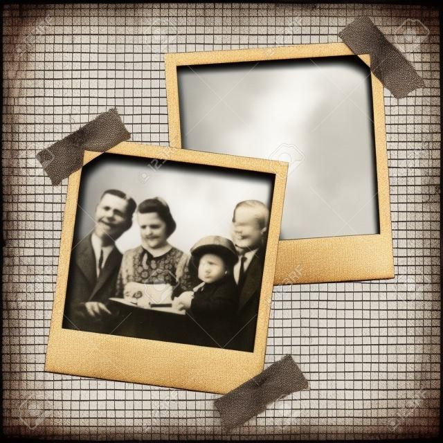 Illustration von Vintage Photo Frame auf Duct Tape, um Hintergrund Sticked