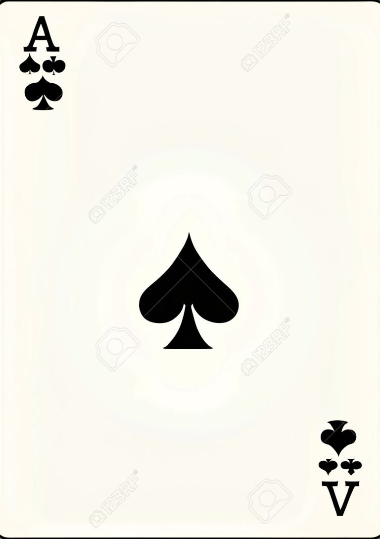 Ace of Spades, einzelne Spielkarte - Eine isolierte Vektor-Illustration einer Spielkarte