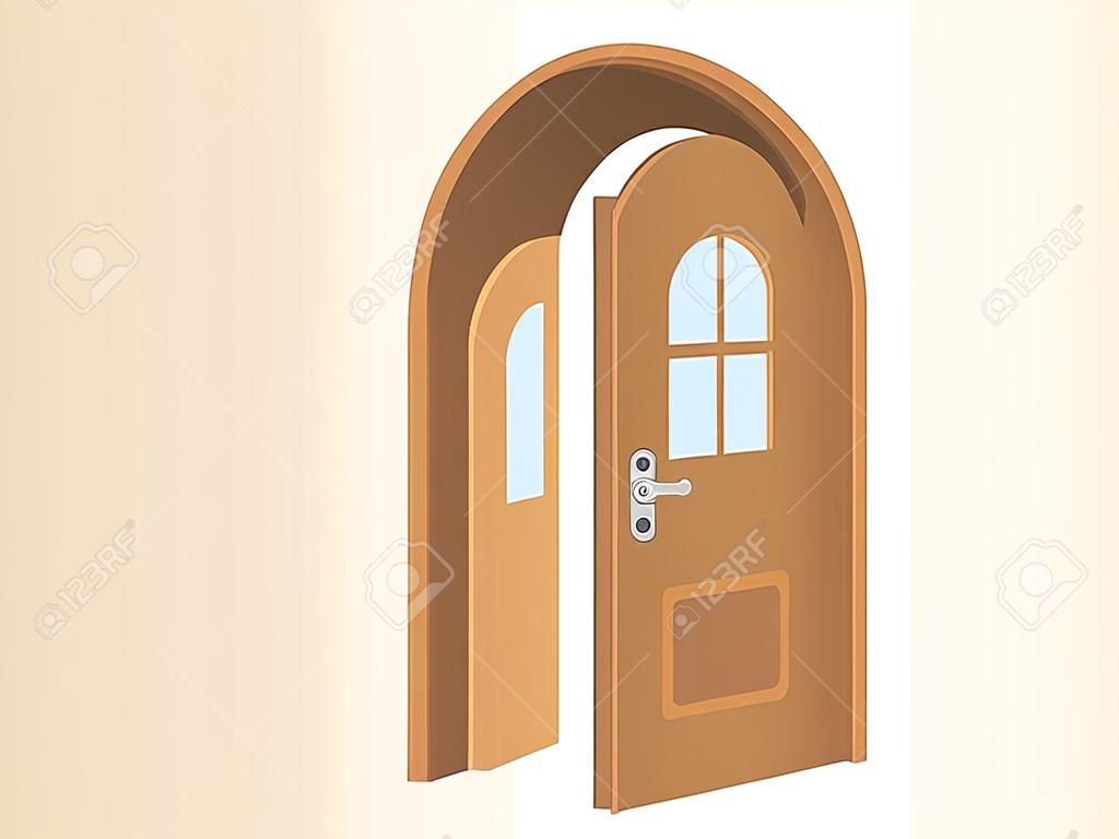 Illustration of an open door