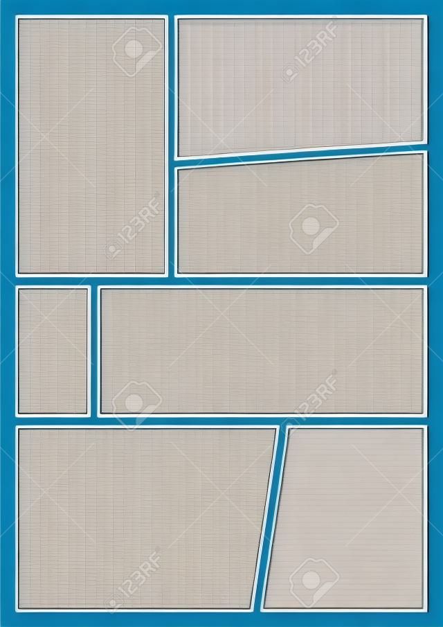 manga storyboard layout template for rapidly create the comic book style. A4 design of paper ratio is fit for print out.