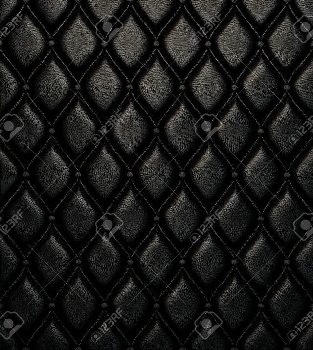 퀼트 원활한 패턴입니다. 블랙 색상입니다. 섬유에 골든 메탈 링 바느질.