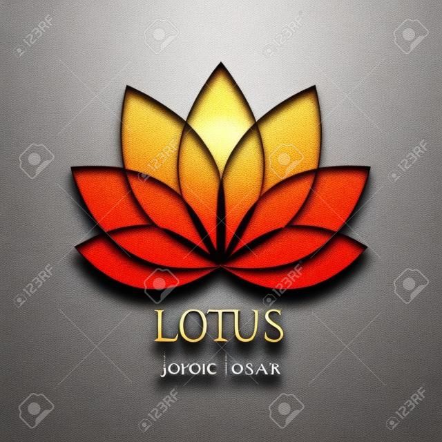 Modelo de símbolo de flor de lótus linda. Bom para spa, centro de yoga, salão de beleza e desenhos de logotipo de medicina. Sinal místico esotérico.