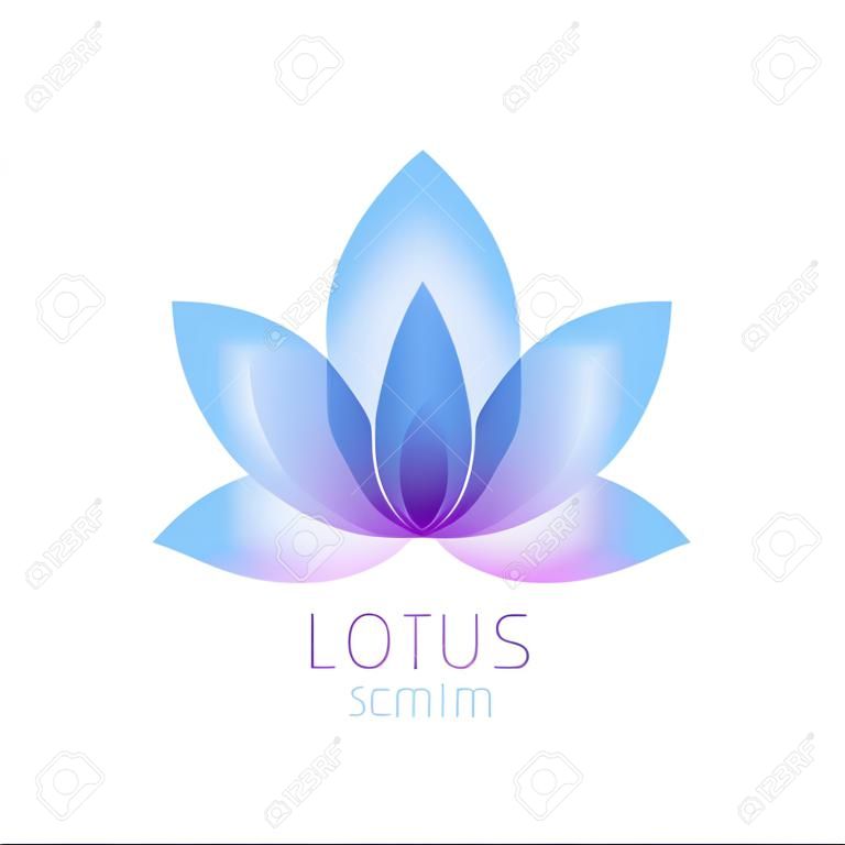 Belo modelo de símbolo de flor de lótus. Bom para spa, centro de ioga, salão de beleza e designs de logotipo de medicina. Sinal místico esotérico.
