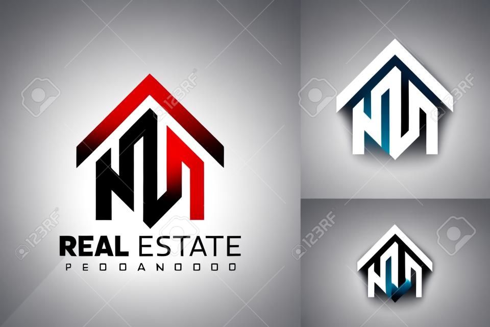 Projekt wektora logo nieruchomości litery N. abstrakcyjne godło, koncepcja projektów, logo, element logotypu dla szablonu