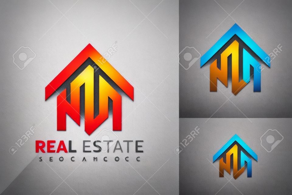 N letter real estate logo vector design. Abstract emblem, designs concept, logos, logotype element for template