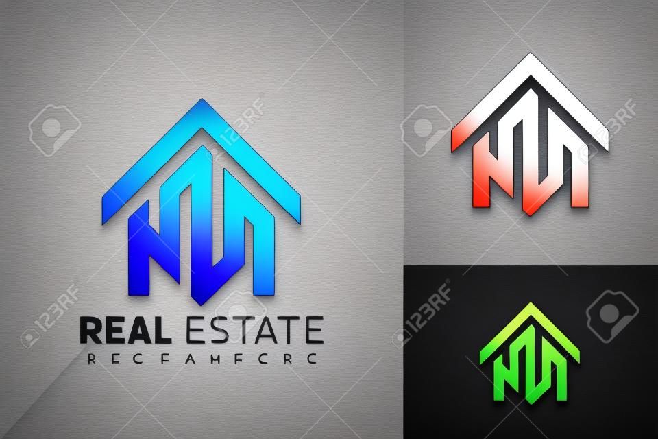 Projekt wektora logo nieruchomości litery N. abstrakcyjne godło, koncepcja projektów, logo, element logotypu dla szablonu