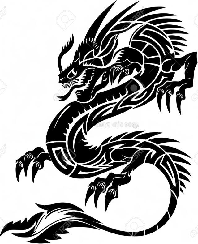 Dragon Tattoo Tribal Vector illustration