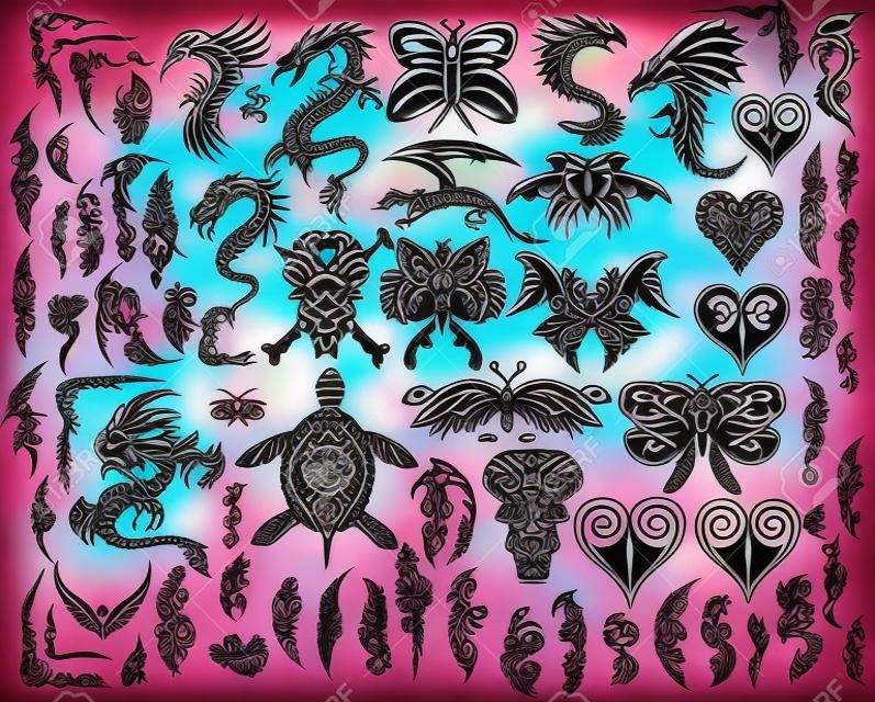Iconic Драконы Butterfly Eagle татуировки Племенной