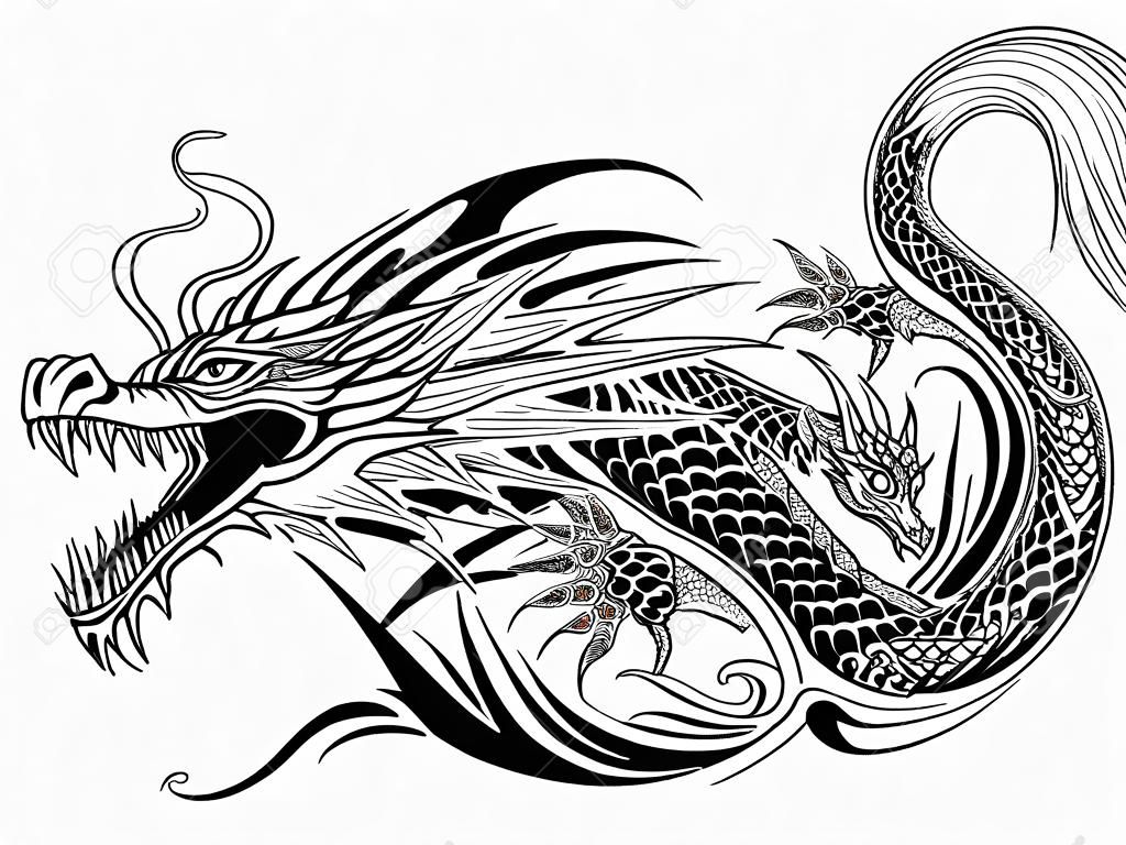 Dragon Doodle Sketch Tattoo