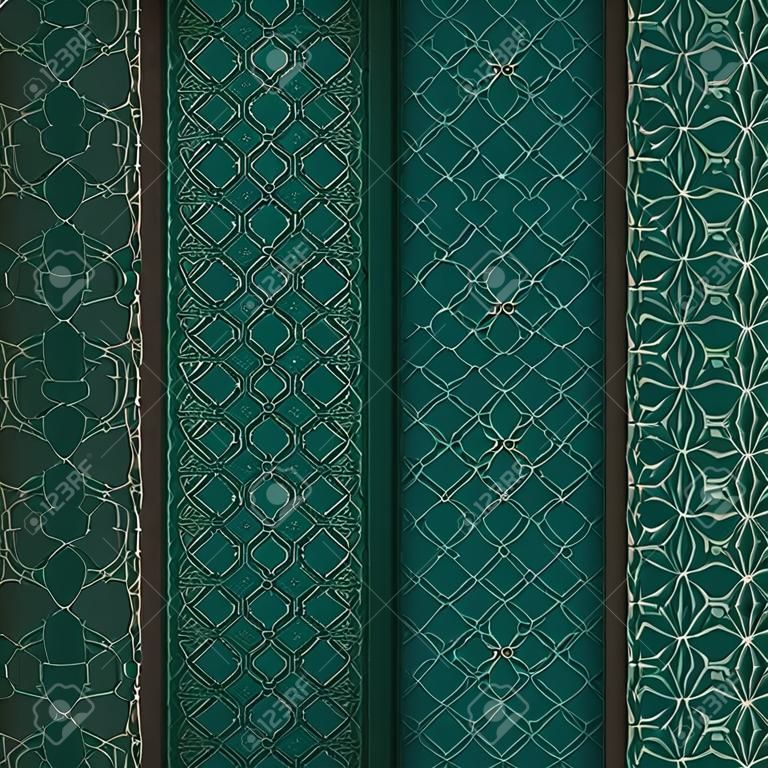 Padrão árabe tradicional em verde