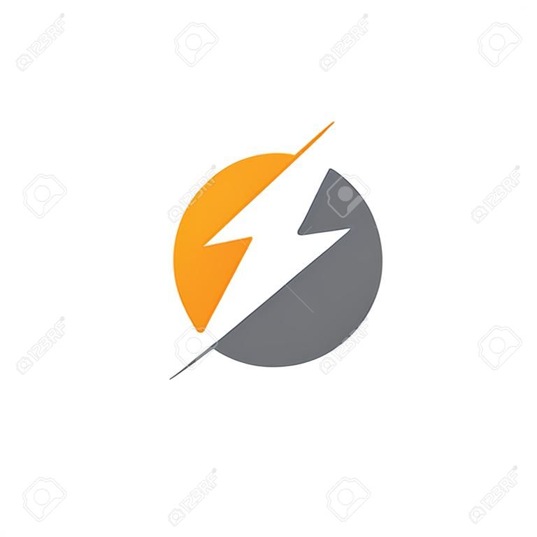 Power bliksem logo vector ontwerp