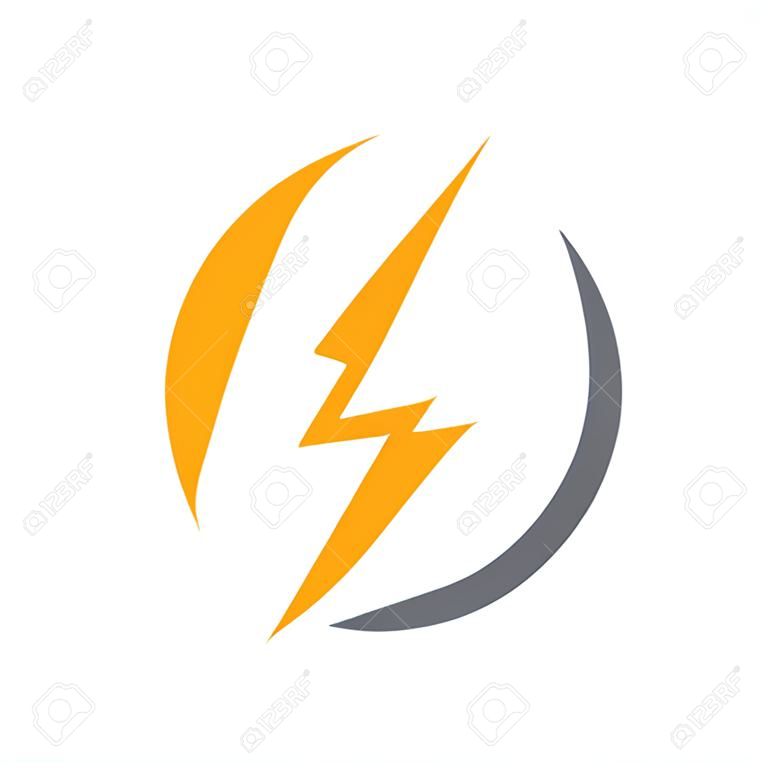 Power bliksem logo vector ontwerp