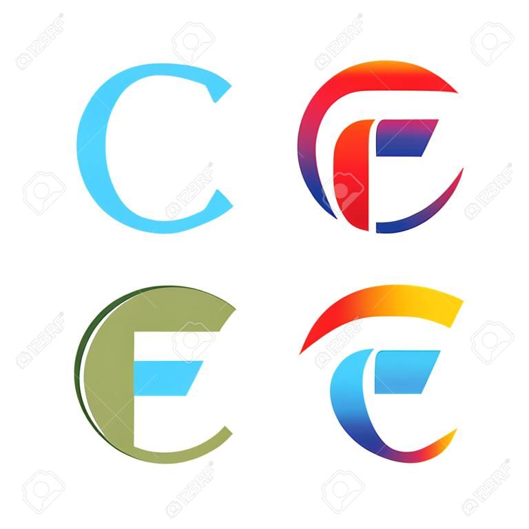 F initial letter logo vector symbol template design