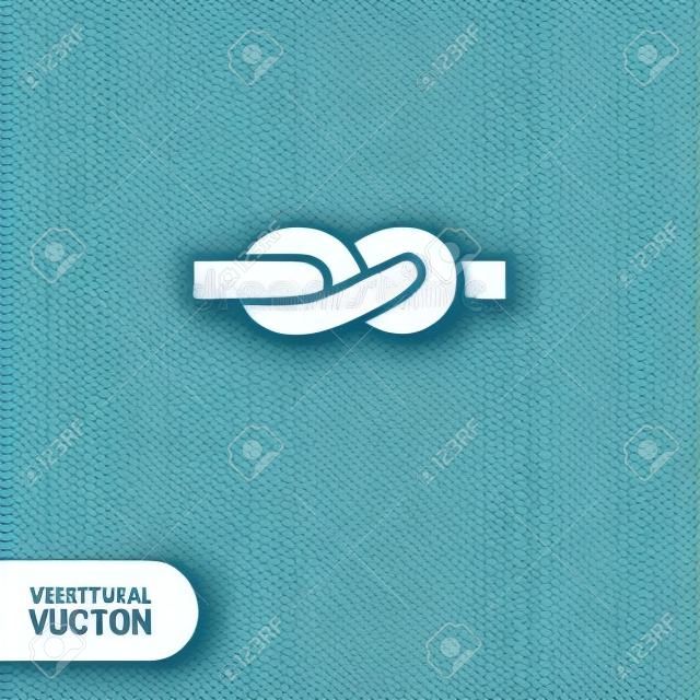 Vector icon of tied knot made of rope