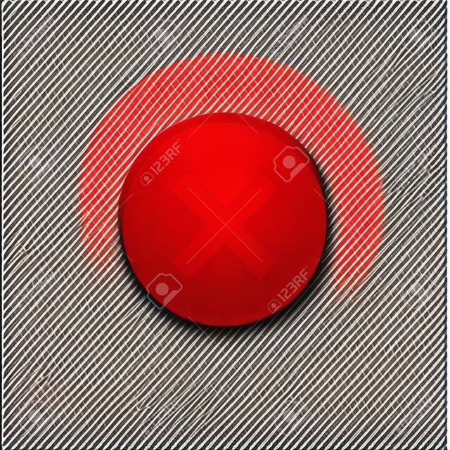 Crossmark cercle rouge icône bouton vecteur isolé sur fond blanc